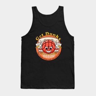 Get Dunks, the cartoon basketball mascot Tank Top